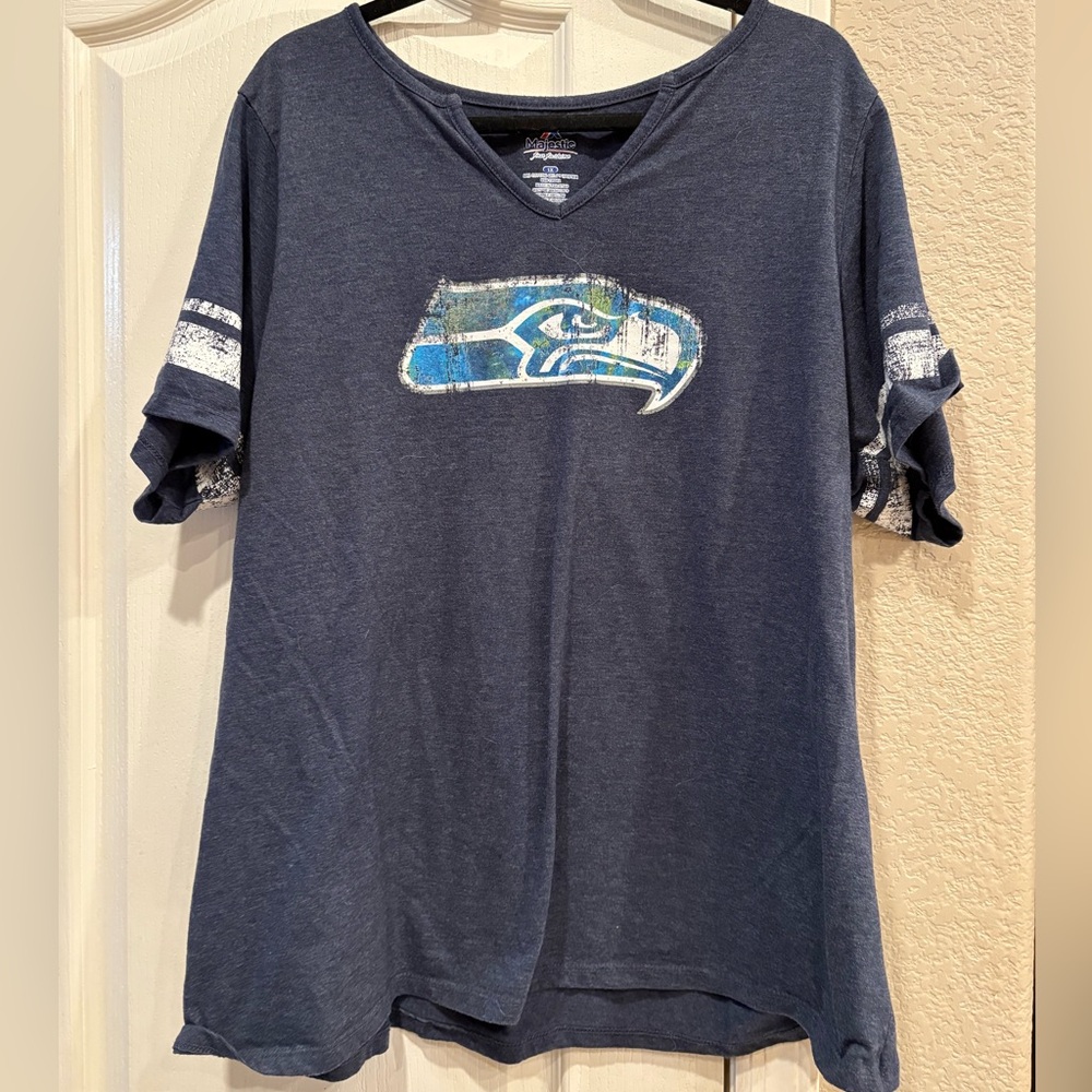 Seahawks V-Neck T-shirt, 1X